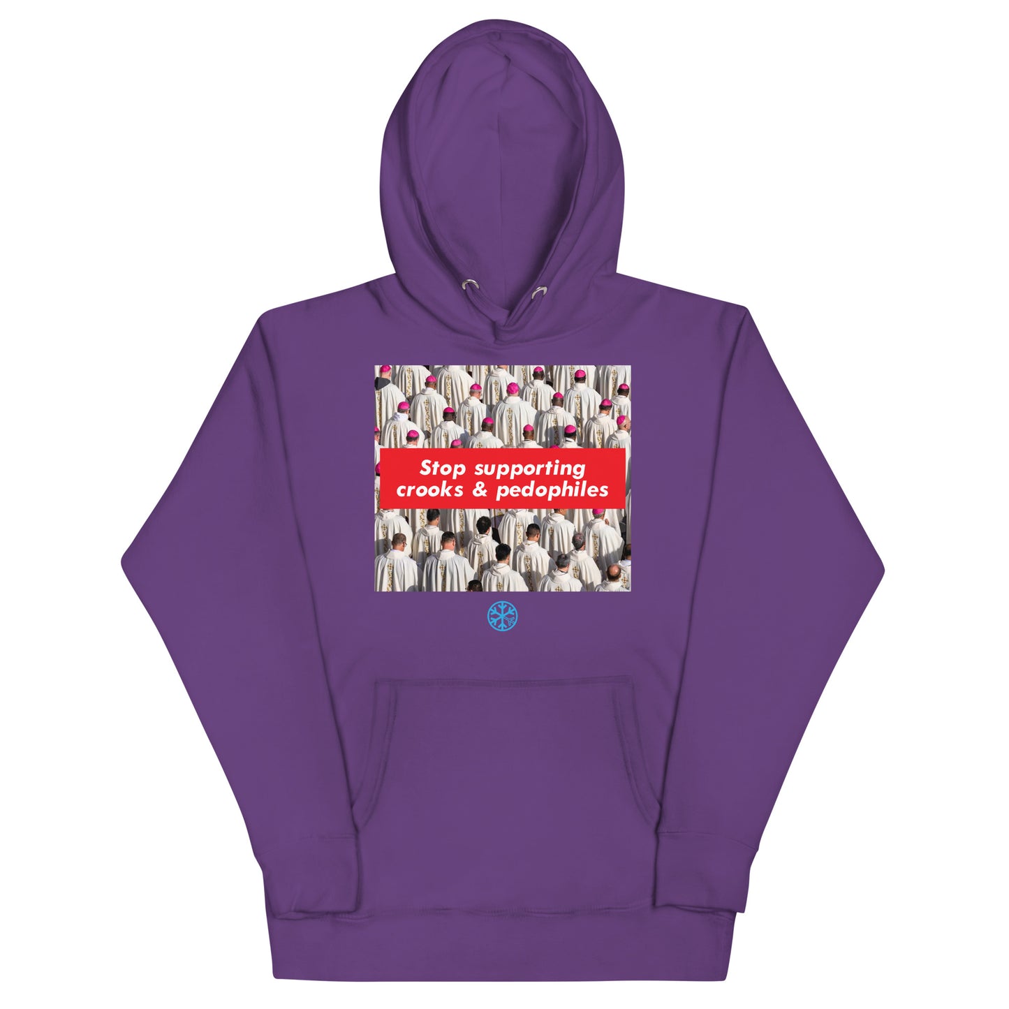 Purple-Vatican Crooks Hoodie from B.Different Clothing, front view, graffiti-inspired streetwear