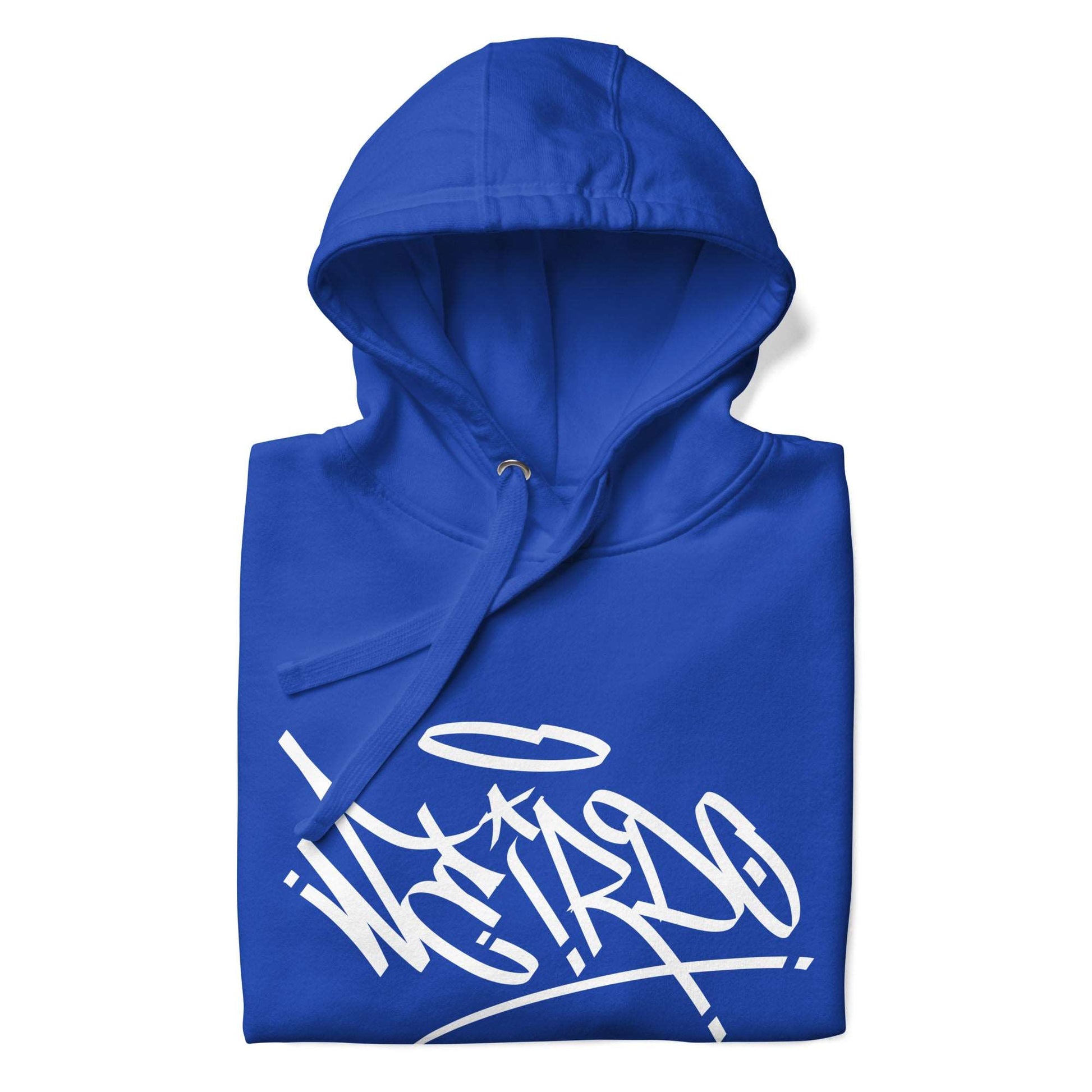 folded Weirdo Tag Hoodie blue by B.Different Clothing street art graffiti inspired streetwear brand