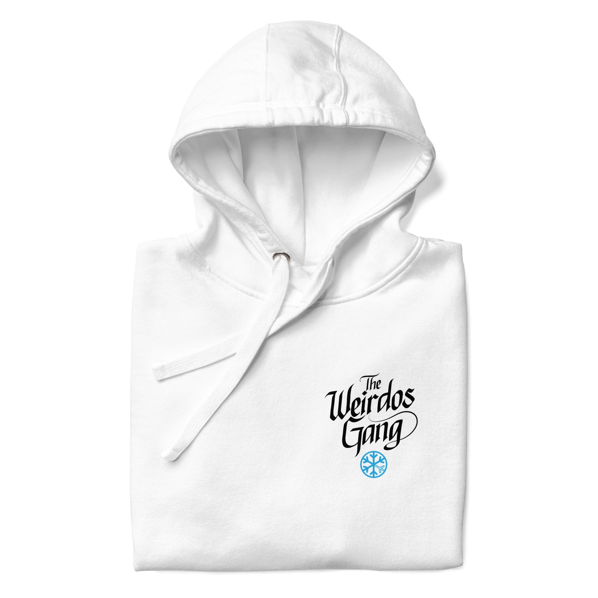 folded Weirdos Gang lettering hoodie white by B.Different Clothing street art graffiti inspired brand for weirdos, outsiders, and misfits.