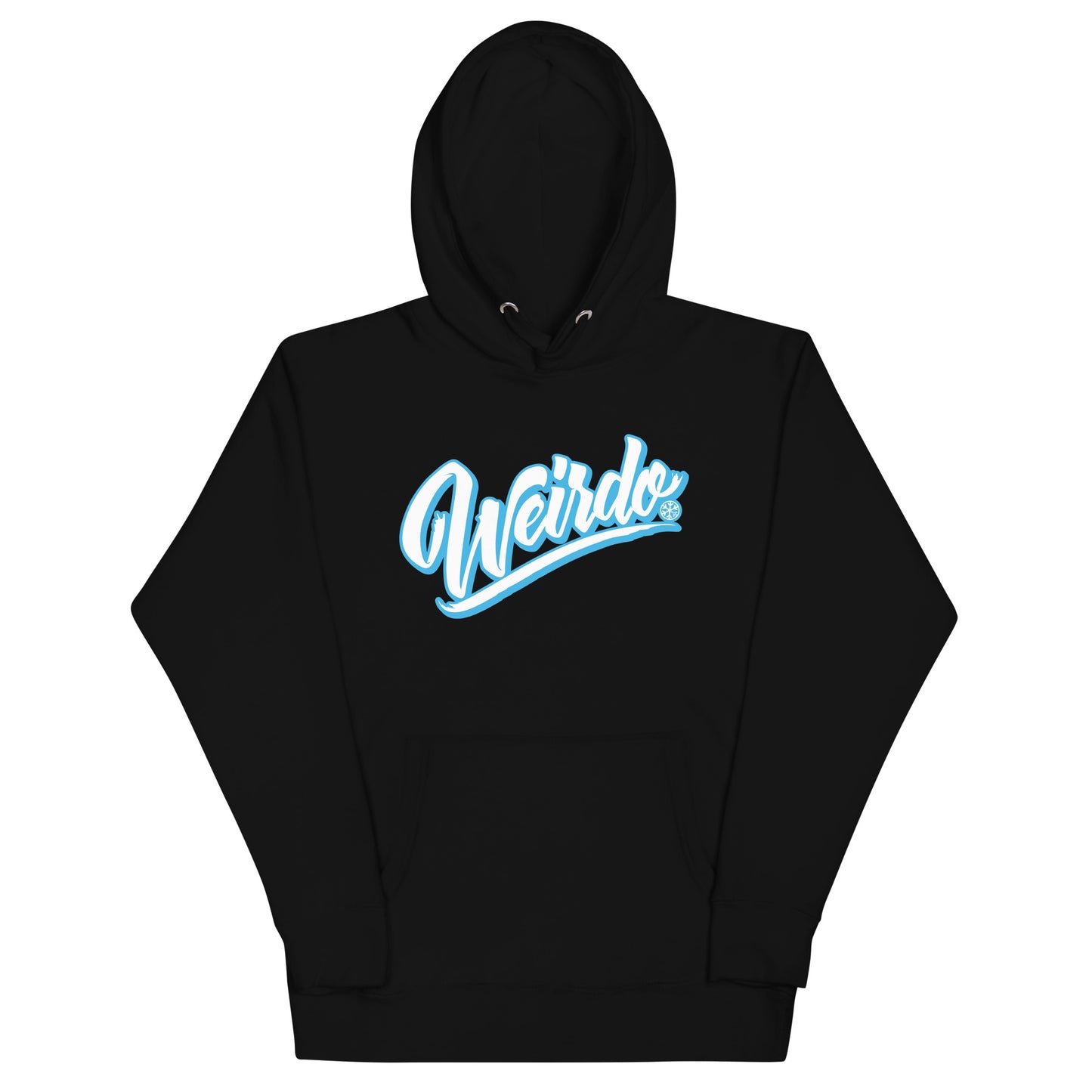 Black-Weirdo Hoodie from B.Different Clothing, front view, graffiti-inspired streetwear