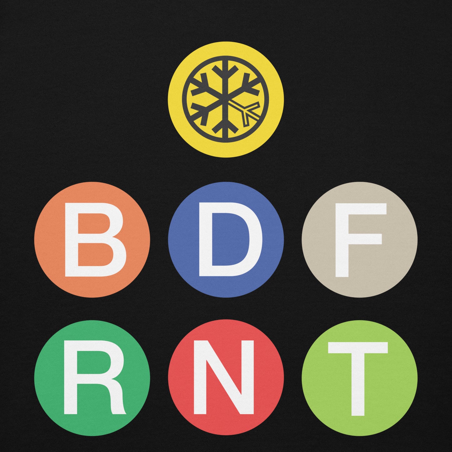 Black-BDFRNT NYC Subway Hoodie from B.Different Clothing, front graphic, graffiti-inspired streetwear