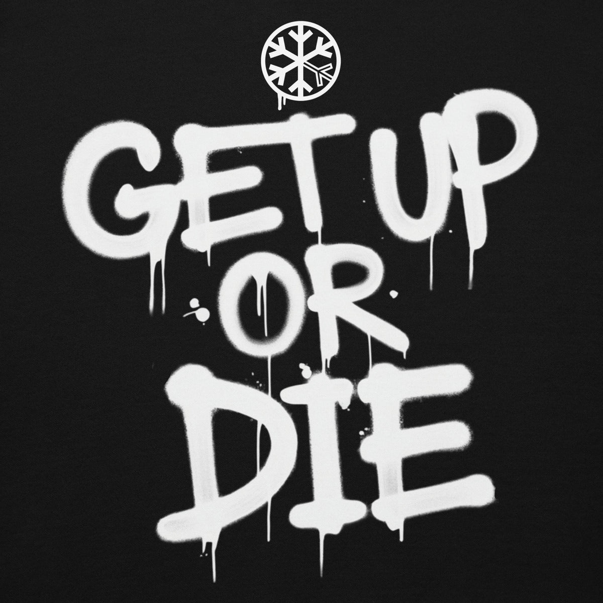Black-Get Up or Die Graffiti Tag Hoodie from B.Different Clothing, front graphic, graffiti-inspired streetwear