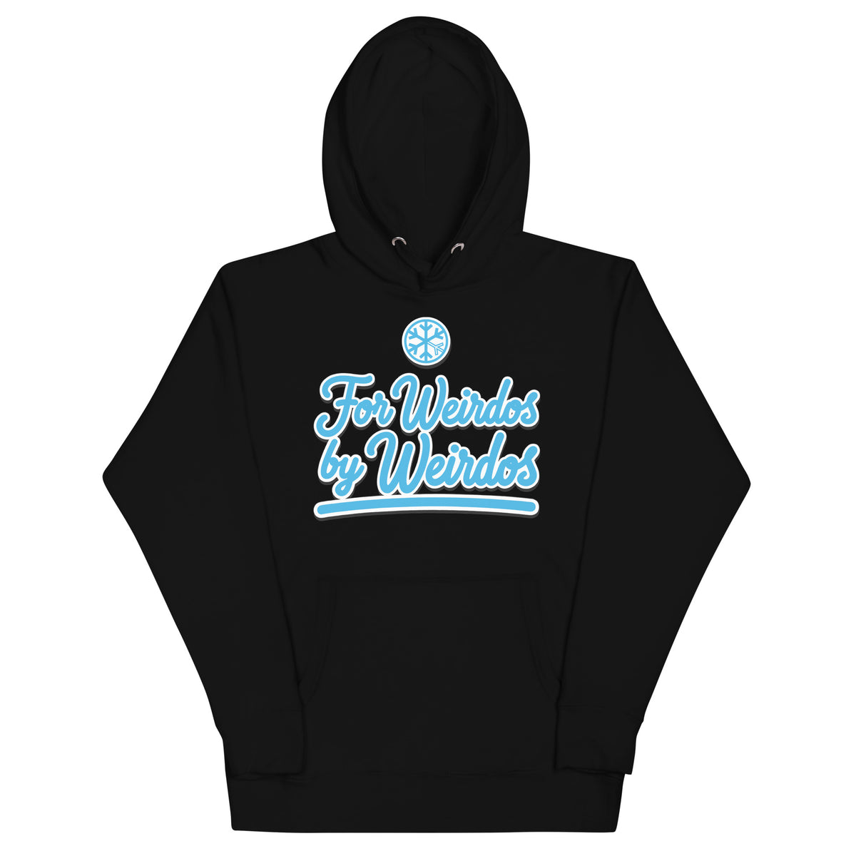 Black-For Weirdos by Weirdos Hoodie from B.Different Clothing, front view, graffiti-inspired streetwear