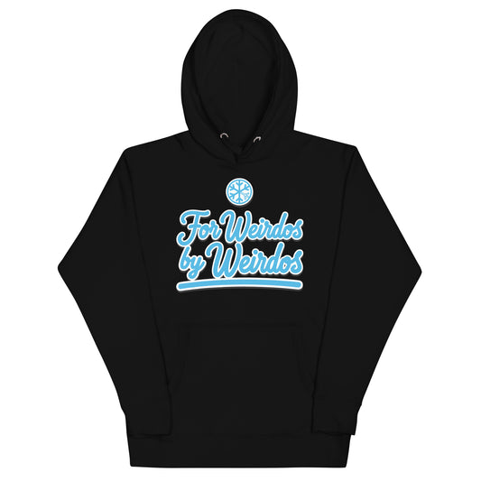 Black-For Weirdos by Weirdos Hoodie from B.Different Clothing, front view, graffiti-inspired streetwear