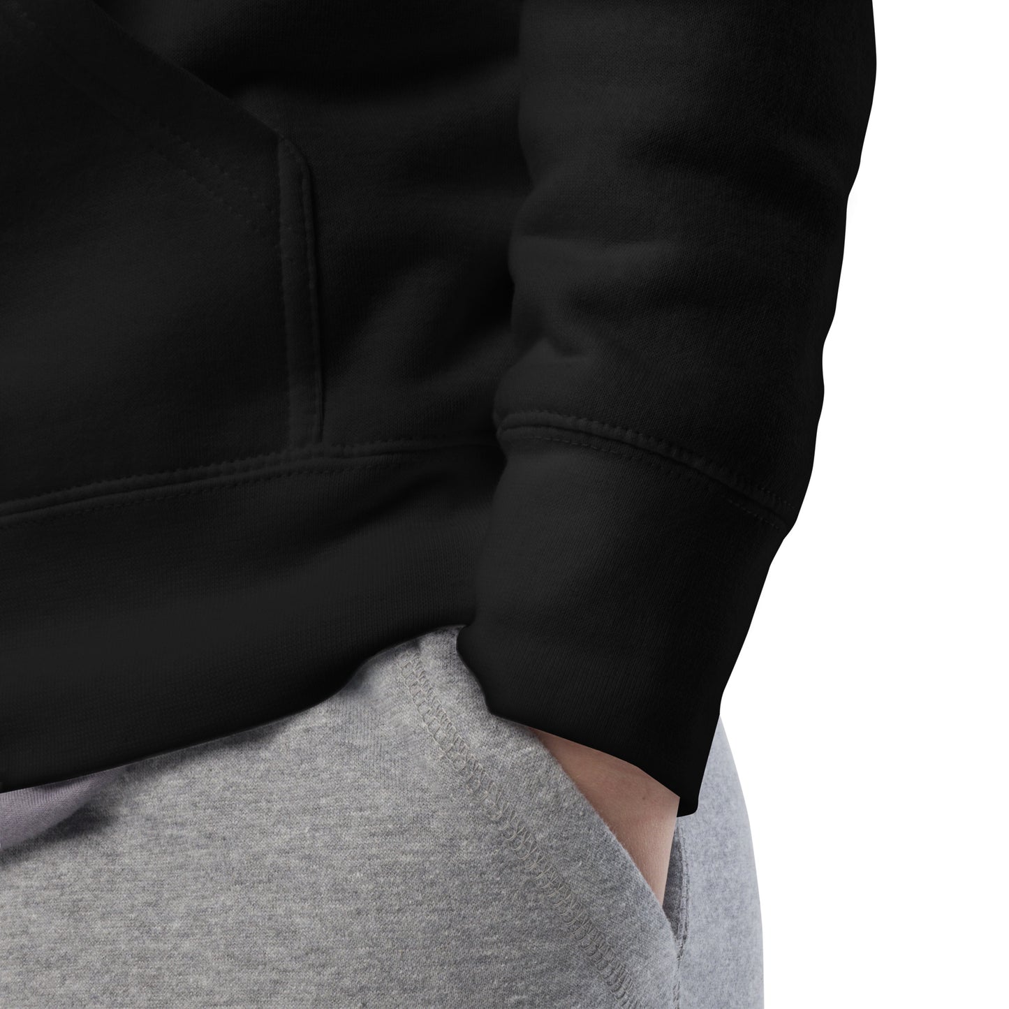 Black-BDFRNT NYC Subway Hoodie from B.Different Clothing, detail, graffiti-inspired streetwear