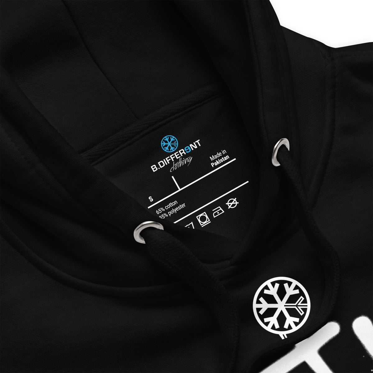 Black-Get Up or Die Graffiti Tag Hoodie from B.Different Clothing, collar, graffiti-inspired streetwear