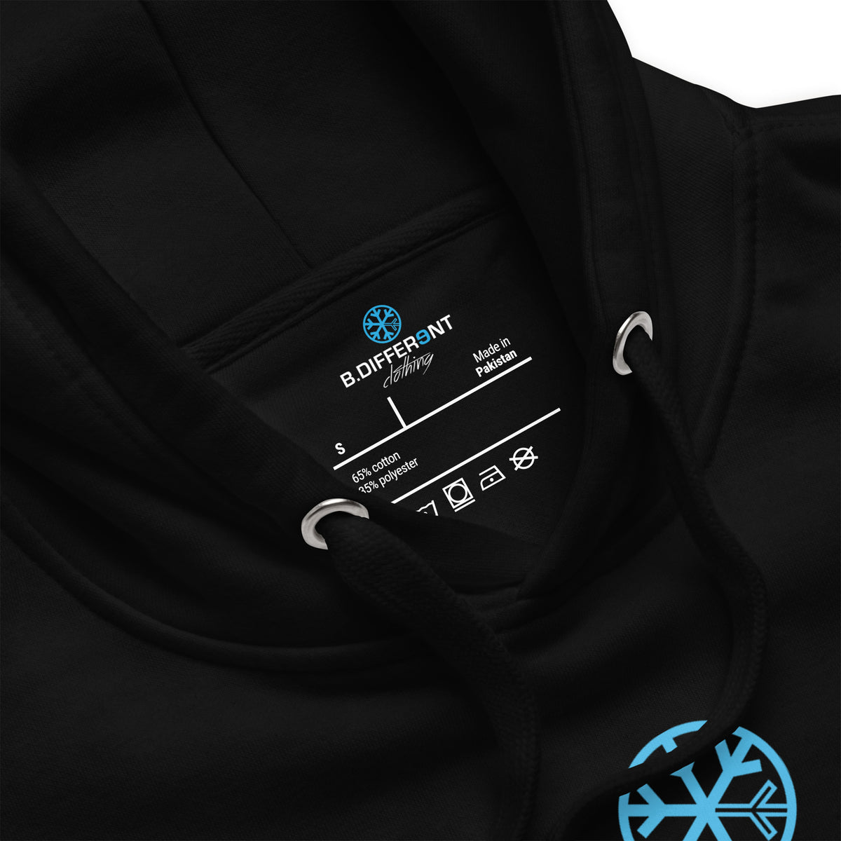 Black-Vandal Graffiti Tag Hoodie from B.Different Clothing, collar, graffiti-inspired streetwear