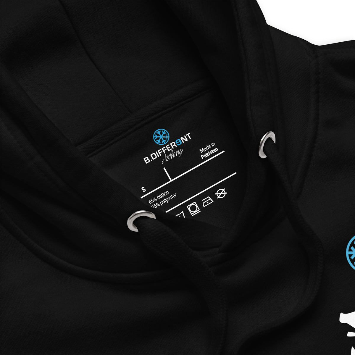 Black-Paint Dealer Graffiti Character Hoodie from B.Different Clothing, collar, graffiti-inspired streetwear