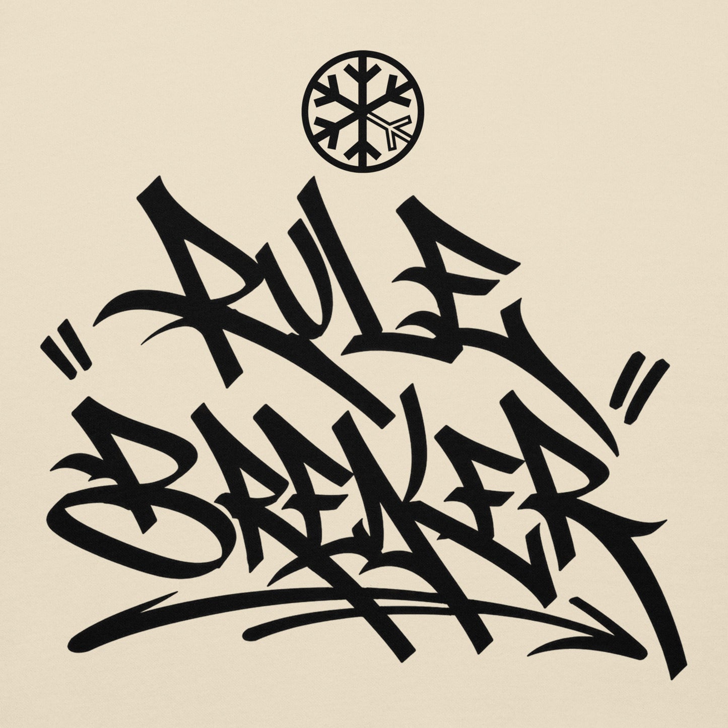 Bone-Rule Breaker Graffiti Tag Hoodie from B.Different Clothing, front graphic, graffiti-inspired streetwear