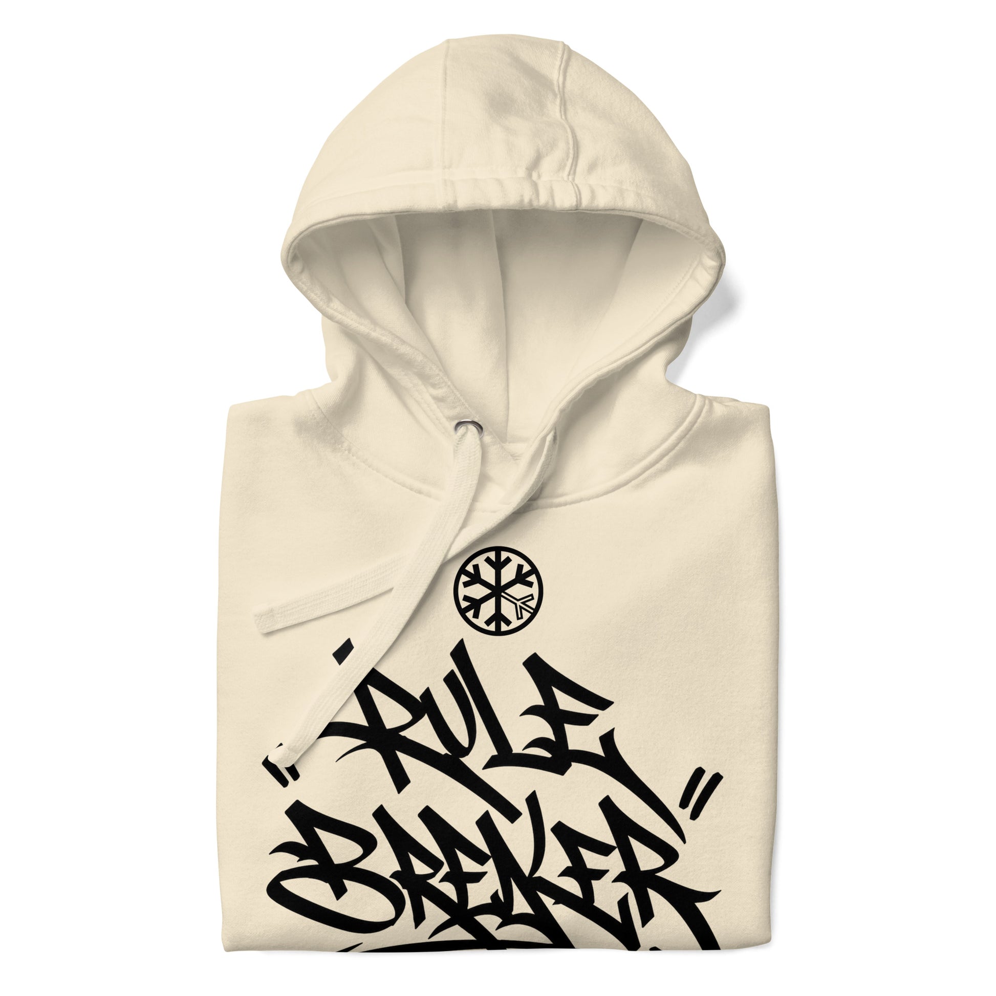Bone-Rule Breaker Graffiti Tag Hoodie from B.Different Clothing, folded, graffiti-inspired streetwear