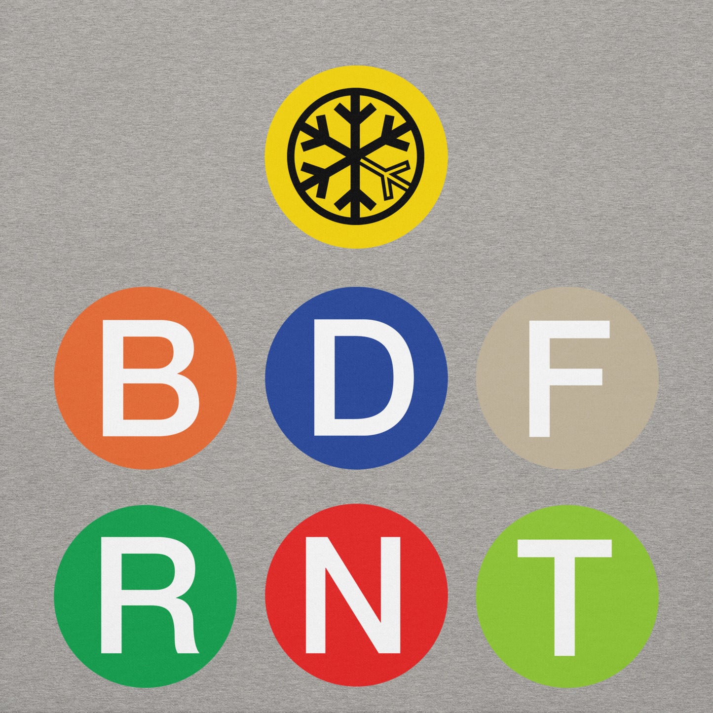 Carbon Grey-BDFRNT NYC Subway Hoodie from B.Different Clothing, front graphic, graffiti-inspired streetwear
