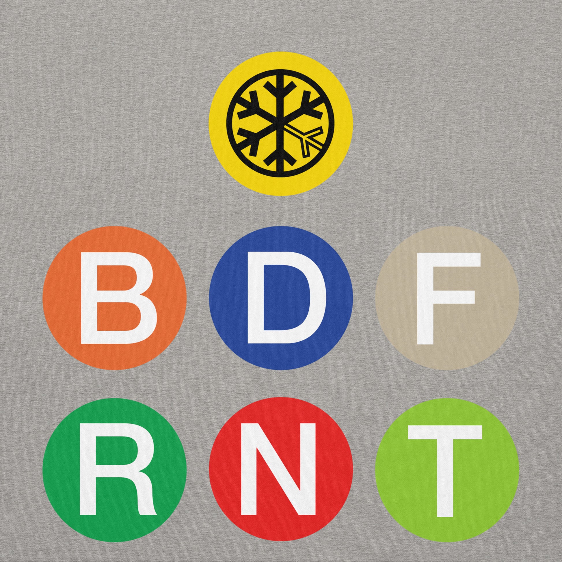 Carbon Grey-BDFRNT NYC Subway Hoodie from B.Different Clothing, front graphic, graffiti-inspired streetwear