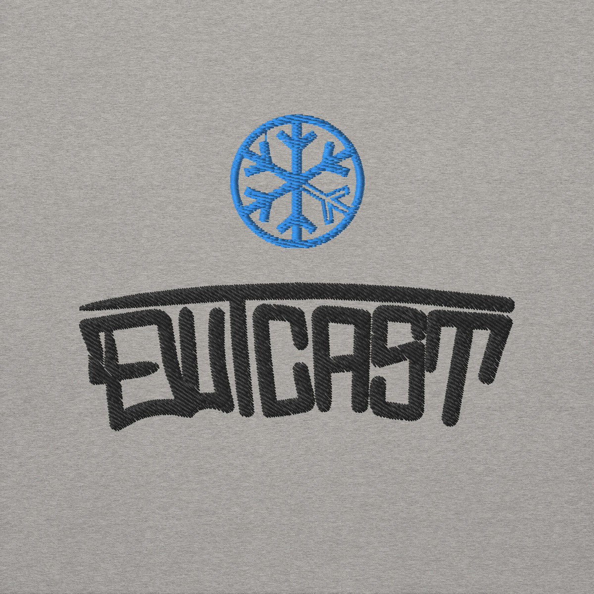 Gray-Outcast Graffiti Tag Hoodie from B.Different Clothing, front graphic, graffiti-inspired streetwear