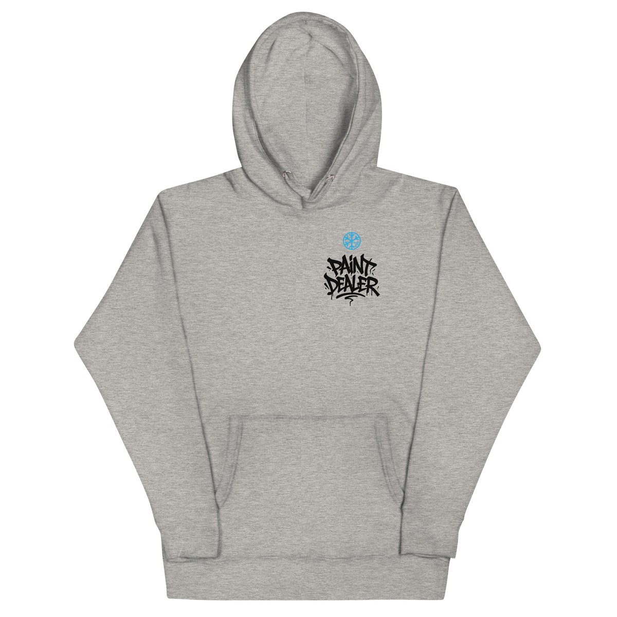 Gray-Paint Dealer Graffiti Character Hoodie from B.Different Clothing, front view, graffiti-inspired streetwear