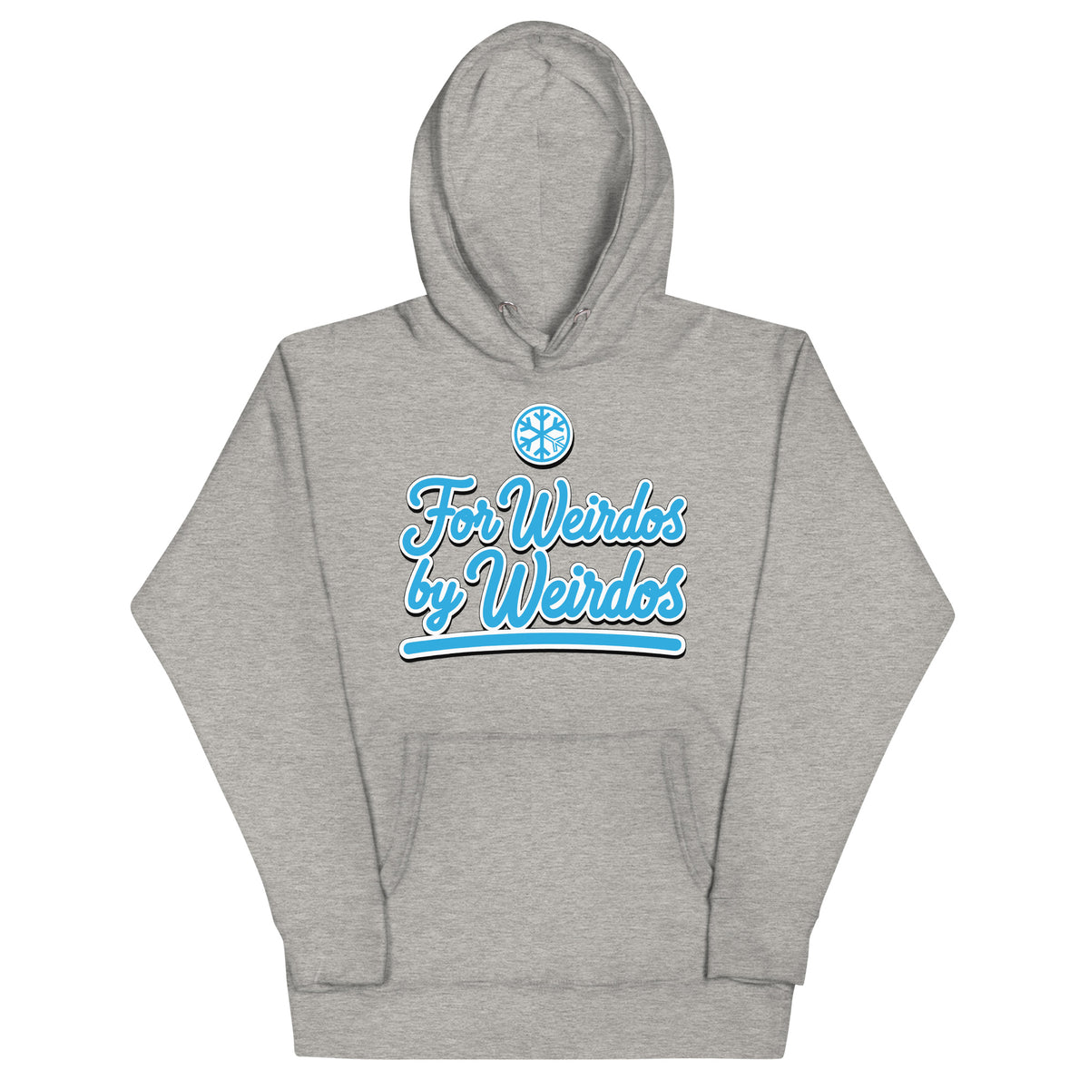 Carbon Grey-For Weirdos by Weirdos Hoodie from B.Different Clothing, front view, graffiti-inspired streetwear