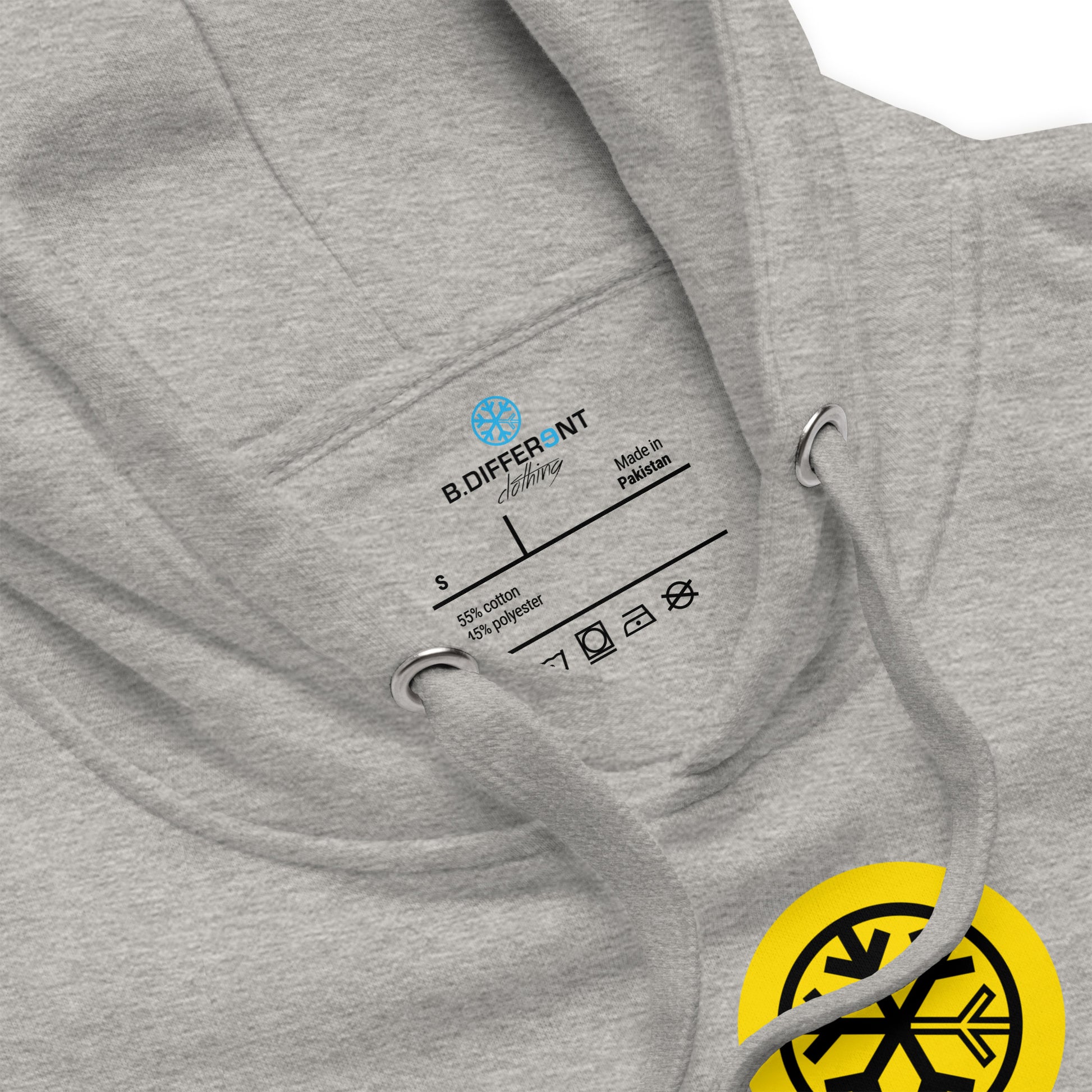 Carbon Grey-BDFRNT NYC Subway Hoodie from B.Different Clothing, collar, graffiti-inspired streetwear