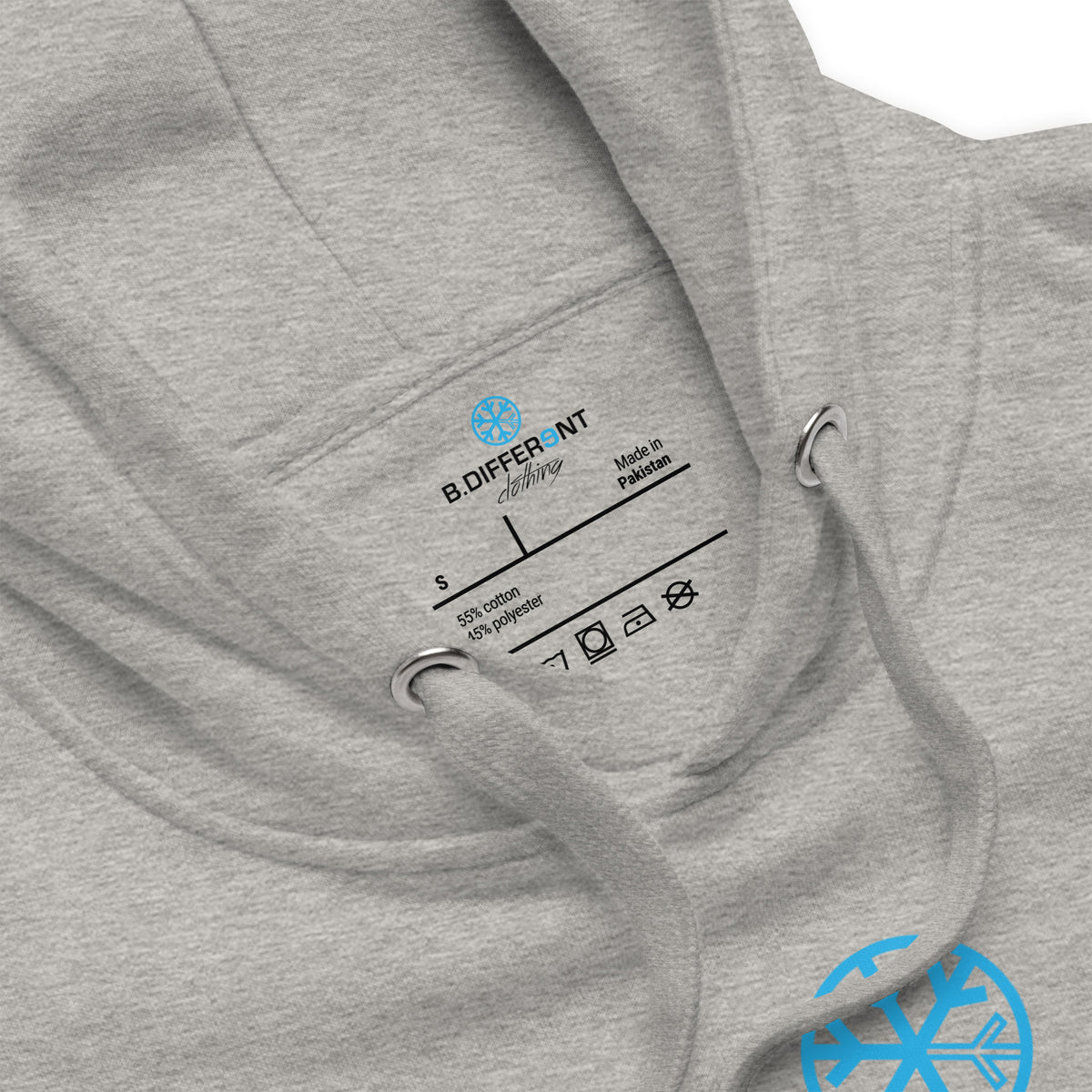 Carbon Grey-Vandal Graffiti Tag Hoodie from B.Different Clothing, collar, graffiti-inspired streetwear