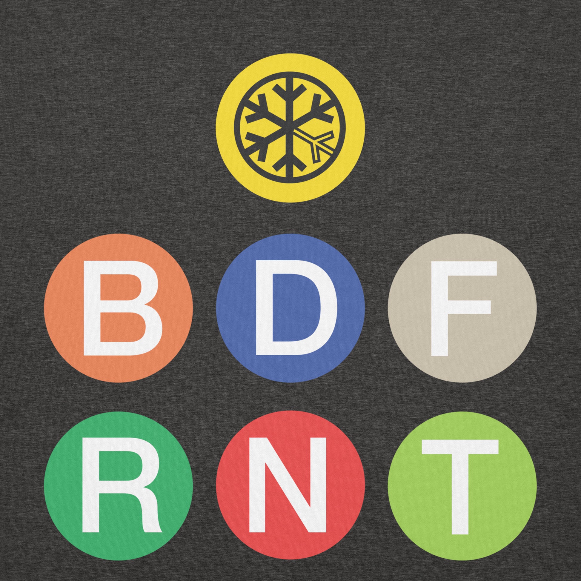 Charcoal Heather-BDFRNT NYC Subway Hoodie from B.Different Clothing, front graphic, graffiti-inspired streetwear