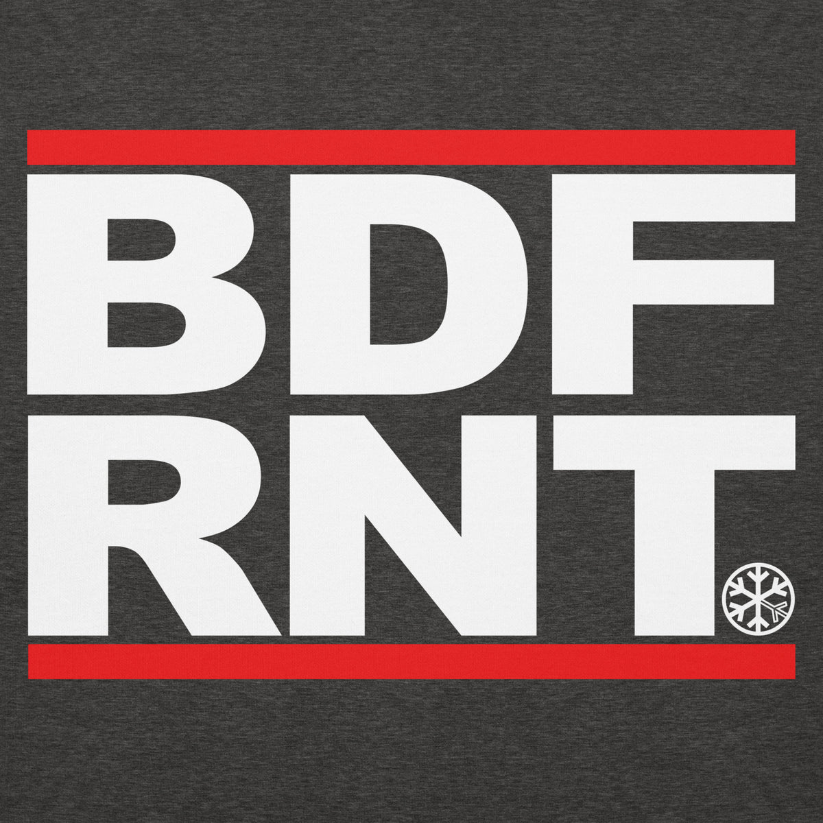 Charcoal Heather-BDFRNT OG Logo Hoodie from B.Different Clothing, front graphic, graffiti-inspired streetwear