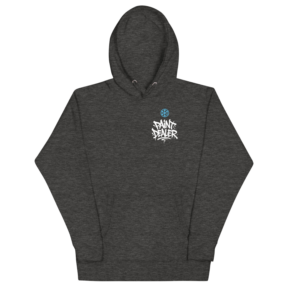 Dark Gray-Paint Dealer Graffiti Character Hoodie from B.Different Clothing, front view, graffiti-inspired streetwear