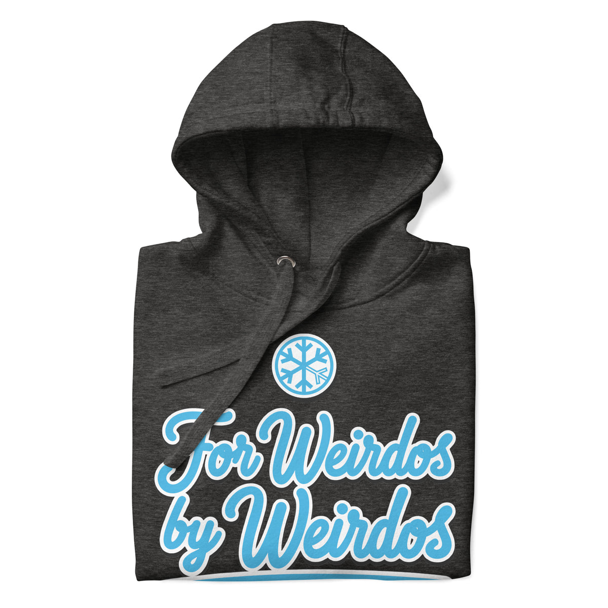 Charcoal Heather-For Weirdos by Weirdos Hoodie from B.Different Clothing, folded, graffiti-inspired streetwear