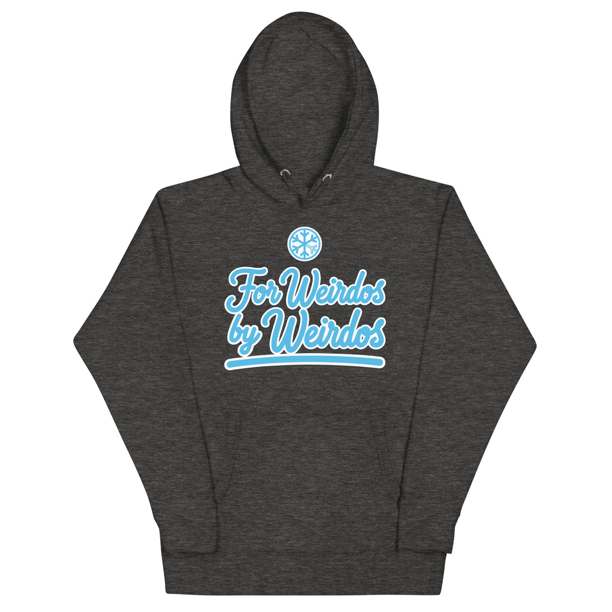 Charcoal Heather-For Weirdos by Weirdos Hoodie from B.Different Clothing, front view, graffiti-inspired streetwear