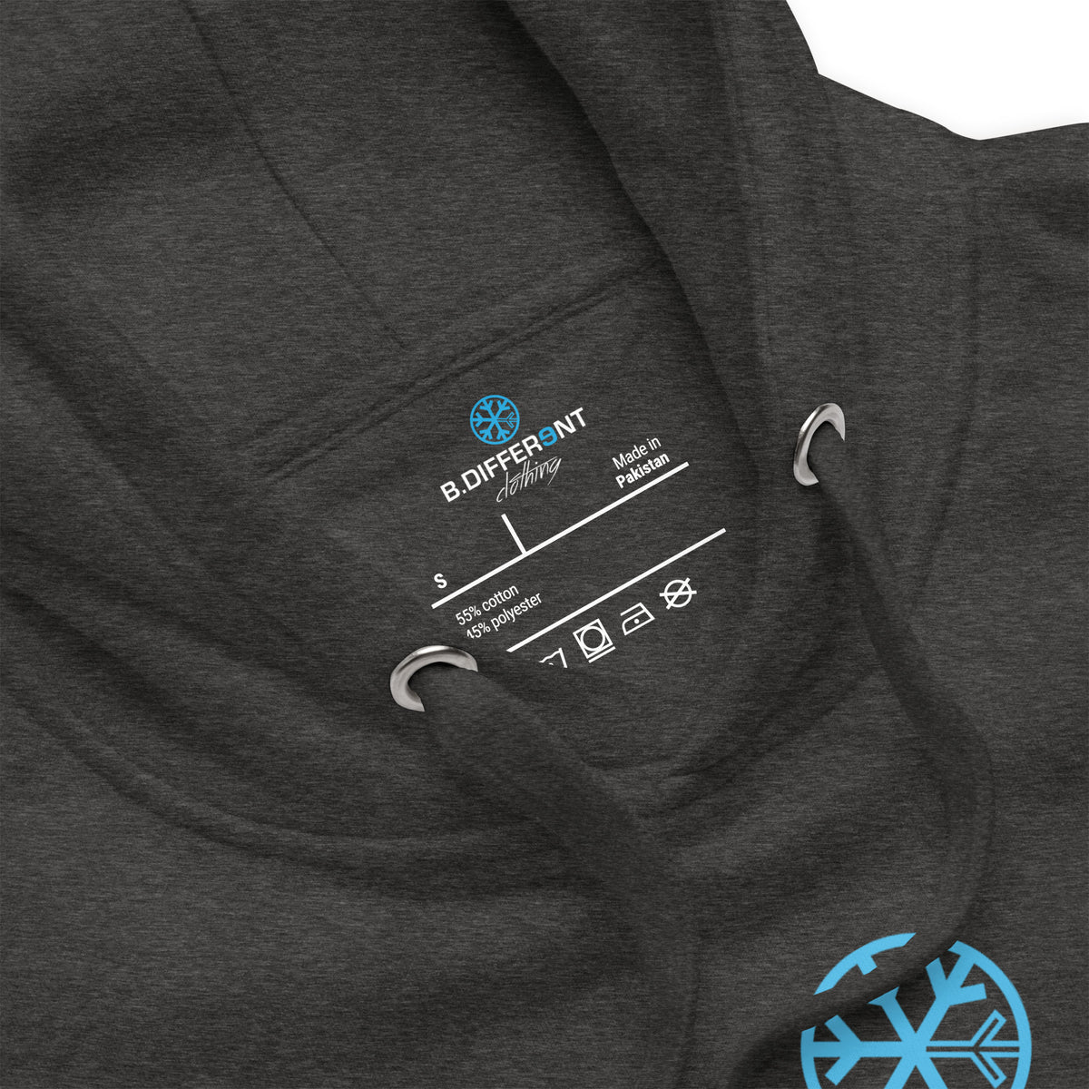 Charcoal Heather-Vandal Graffiti Tag Hoodie from B.Different Clothing, collar, graffiti-inspired streetwear
