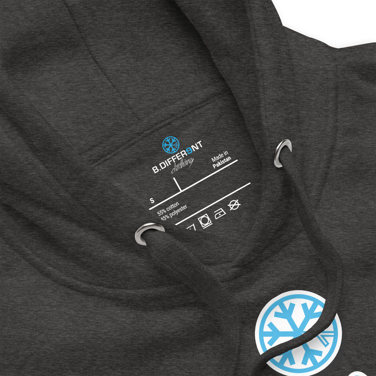 Charcoal Heather-For Weirdos by Weirdos Hoodie from B.Different Clothing, collar, graffiti-inspired streetwear