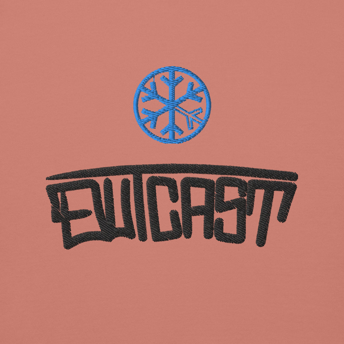 Pink-Outcast Graffiti Tag Hoodie from B.Different Clothing, front graphic, graffiti-inspired streetwear