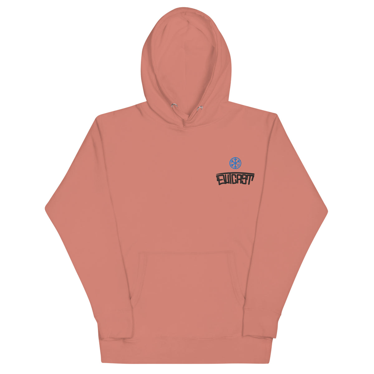 Pink-Outcast Graffiti Tag Hoodie from B.Different Clothing, front view, graffiti-inspired streetwear