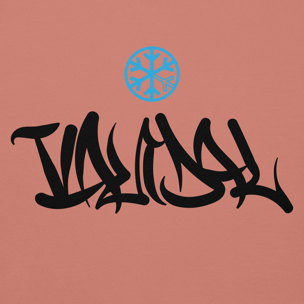 Dusty Rose-Vandal Graffiti Tag Hoodie from B.Different Clothing, front graphic, graffiti-inspired streetwear