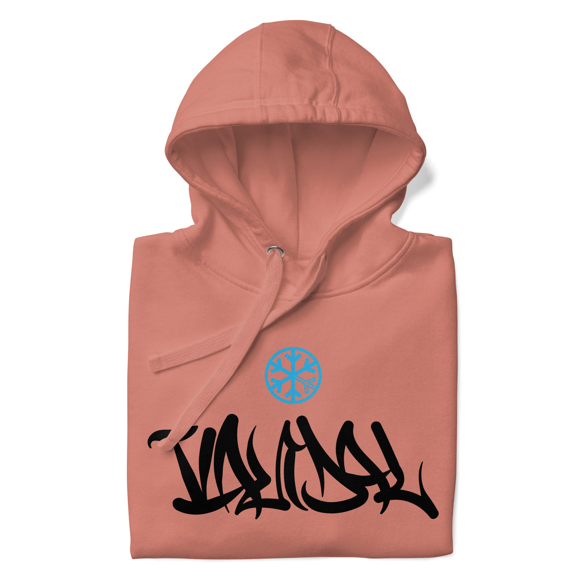 Dusty Rose-Vandal Graffiti Tag Hoodie from B.Different Clothing, folded, graffiti-inspired streetwear