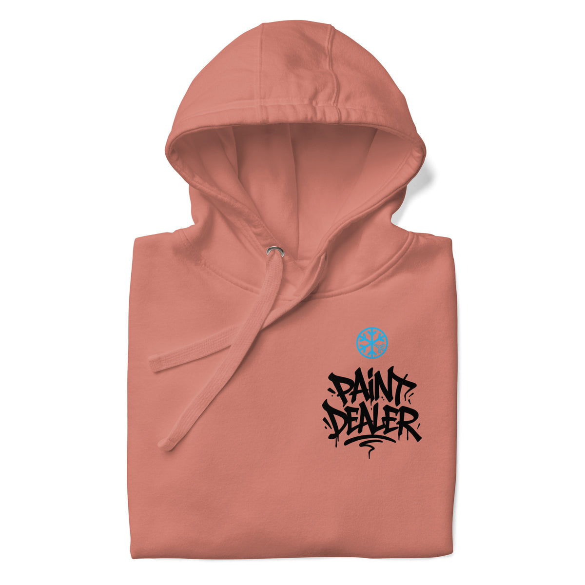Pink-Paint Dealer Graffiti Character Hoodie from B.Different Clothing, folded, graffiti-inspired streetwear