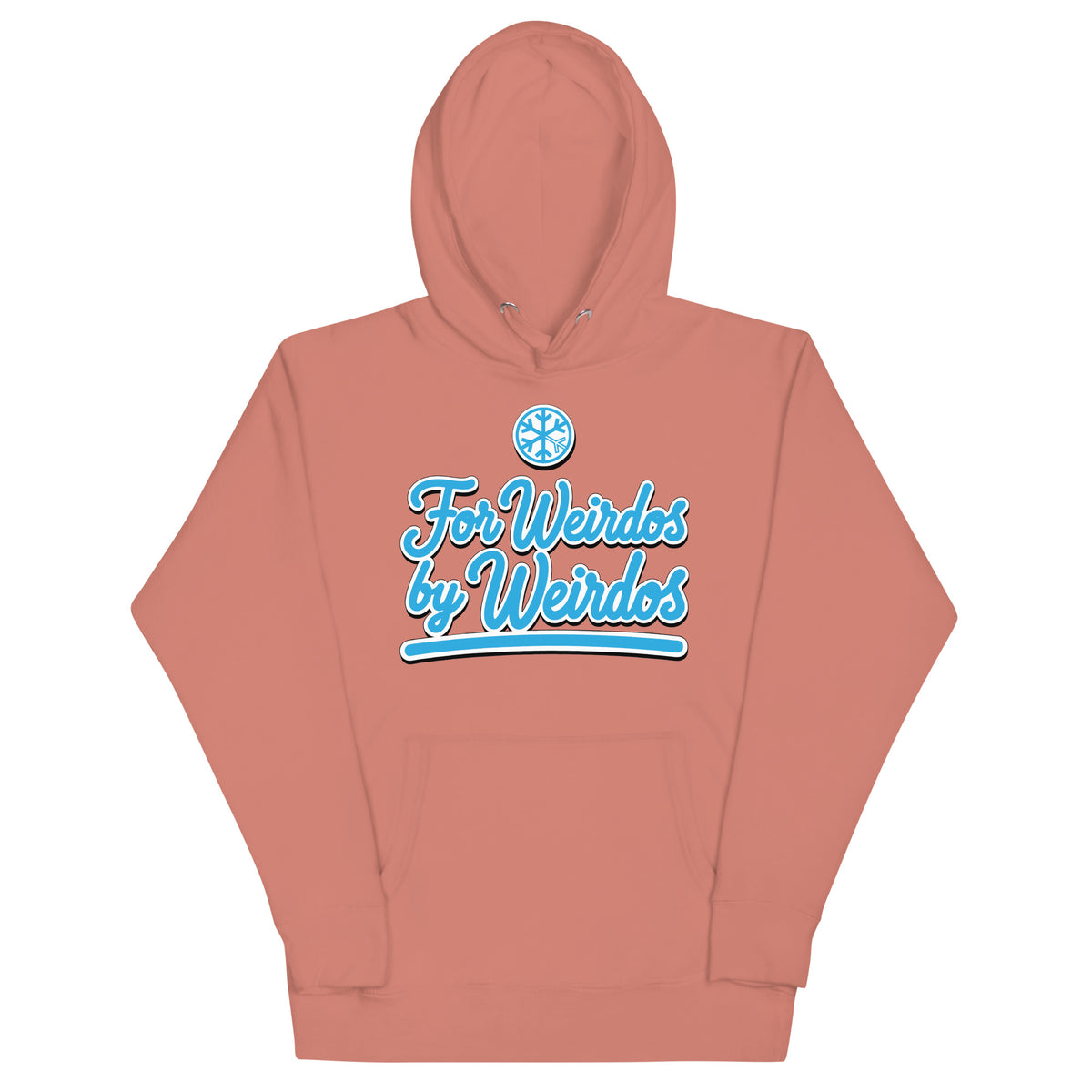 Dusty Rose-For Weirdos by Weirdos Hoodie from B.Different Clothing, front view, graffiti-inspired streetwear