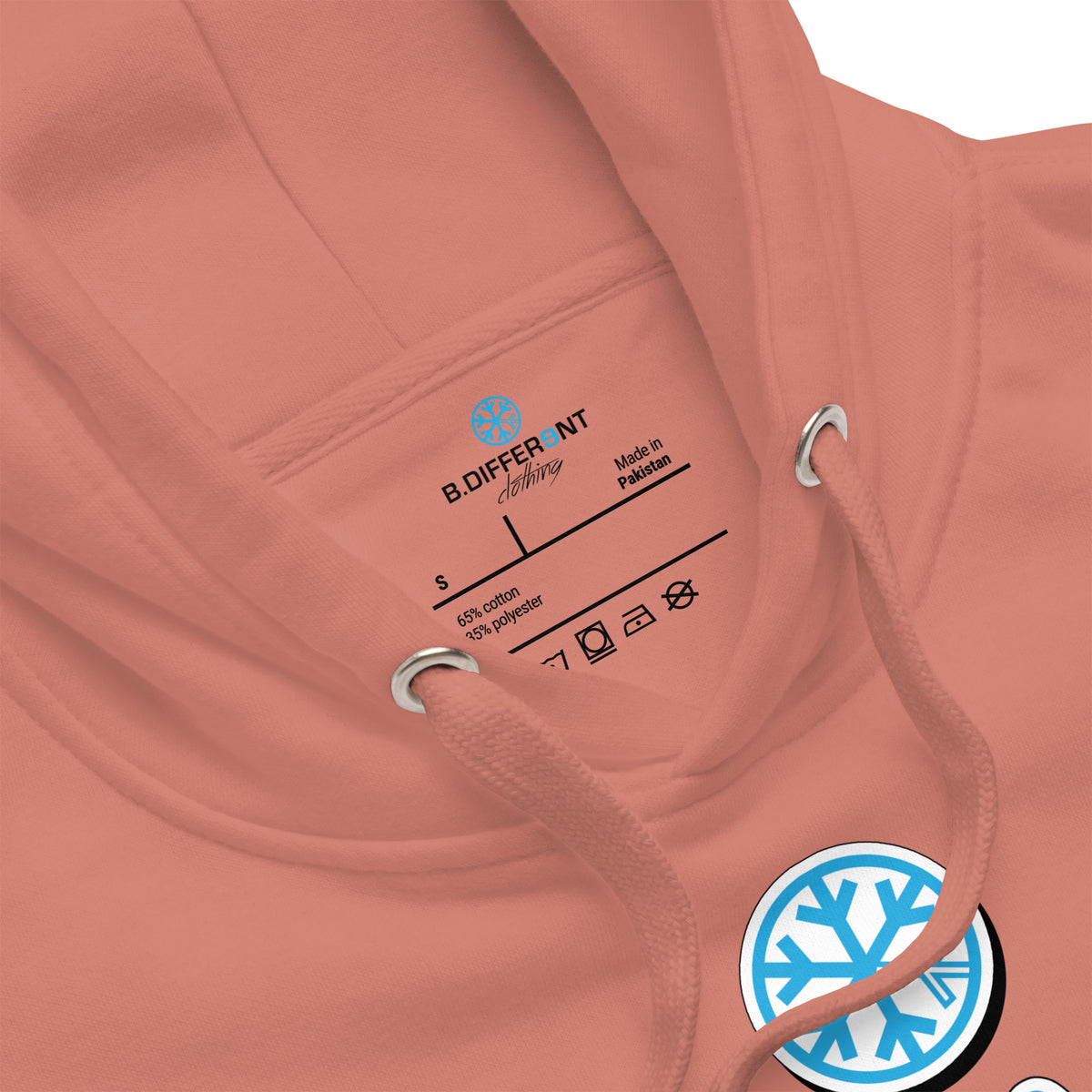 Dusty Rose-For Weirdos by Weirdos Hoodie from B.Different Clothing, collar, graffiti-inspired streetwear