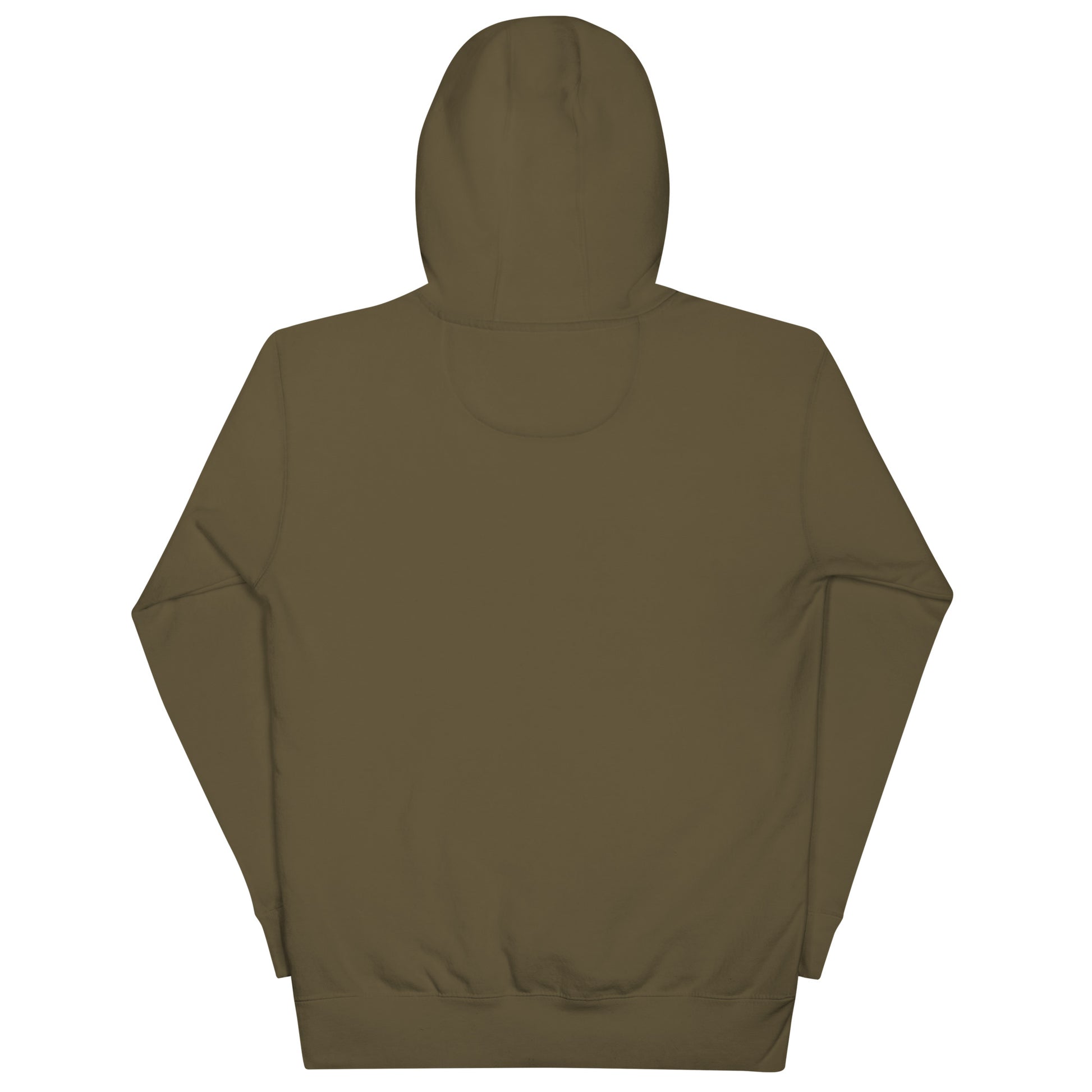 Military Green-BDFRNT NYC Subway Hoodie from B.Different Clothing, back view, graffiti-inspired streetwear