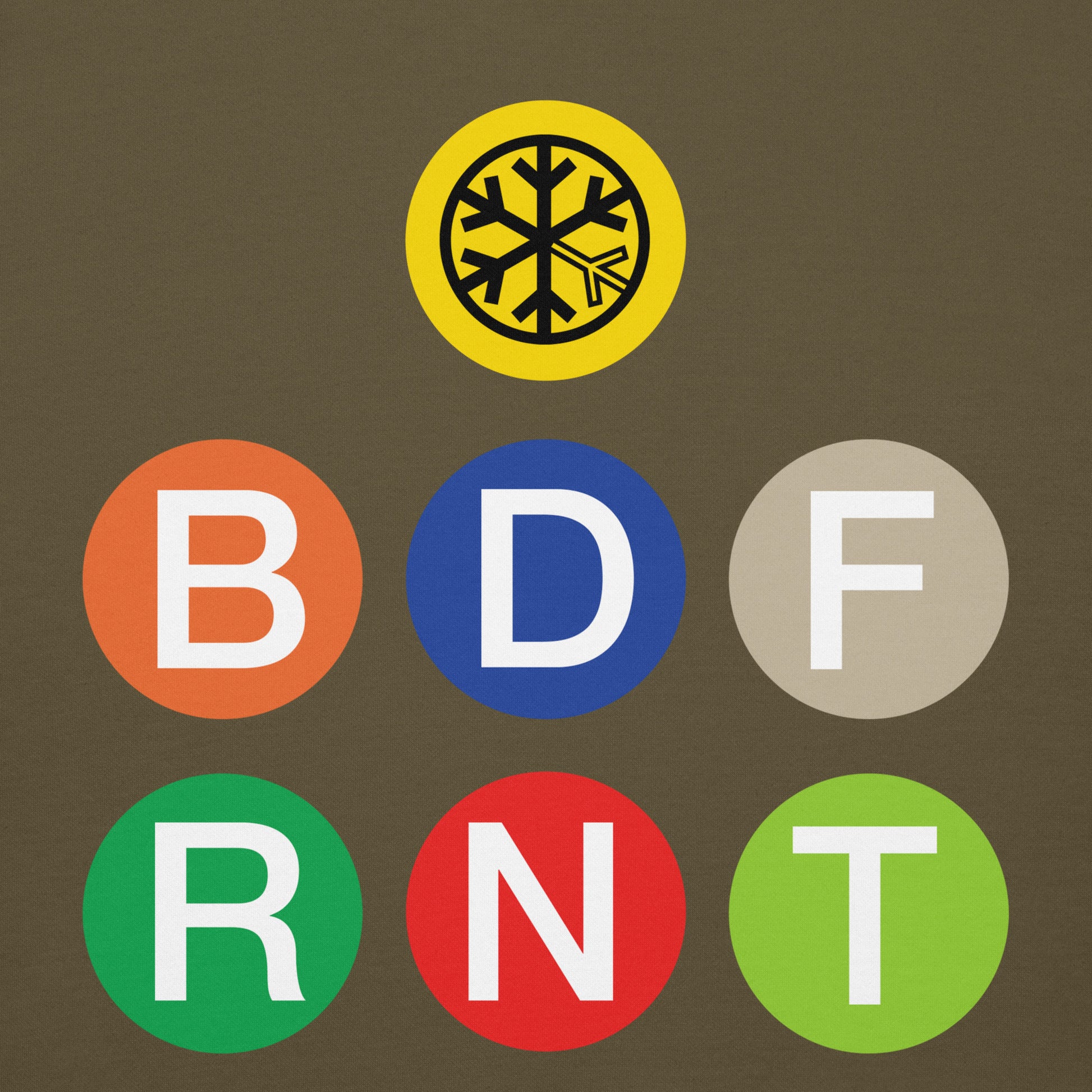 Military Green-BDFRNT NYC Subway Hoodie from B.Different Clothing, front graphic, graffiti-inspired streetwear