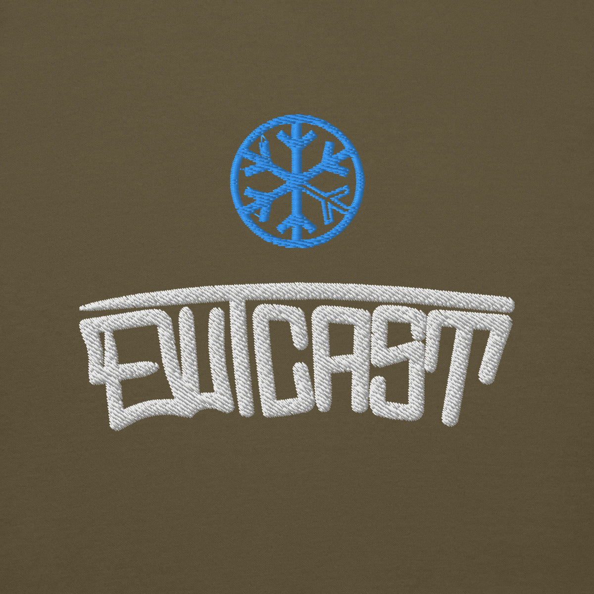 Army Green-Outcast Graffiti Tag Hoodie from B.Different Clothing, front graphic, graffiti-inspired streetwear