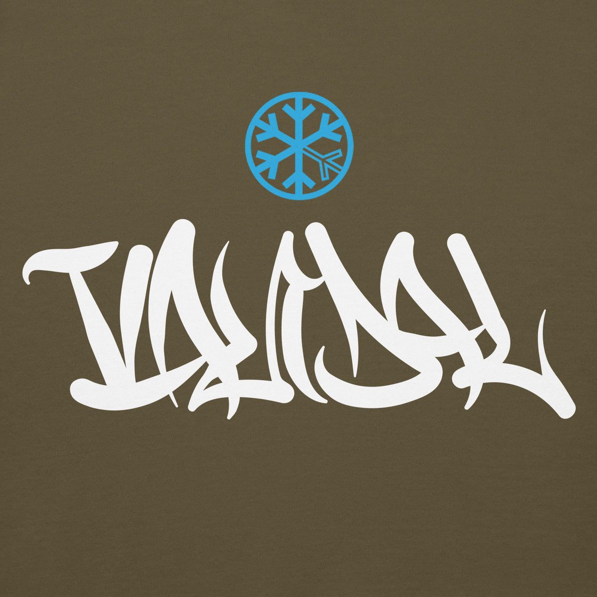 Military Green-Vandal Graffiti Tag Hoodie from B.Different Clothing, front graphic, graffiti-inspired streetwear
