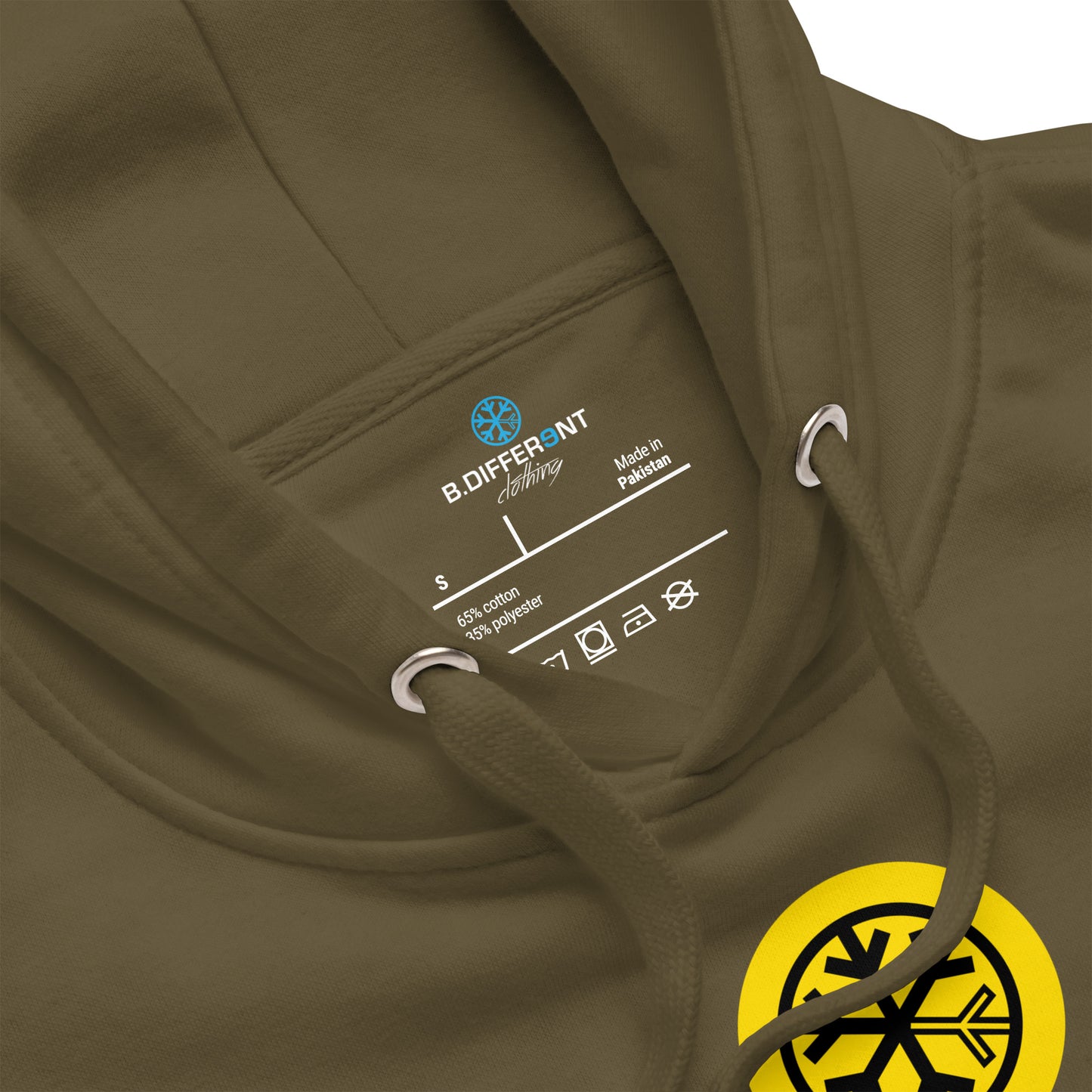 Military Green-BDFRNT NYC Subway Hoodie from B.Different Clothing, collar, graffiti-inspired streetwear