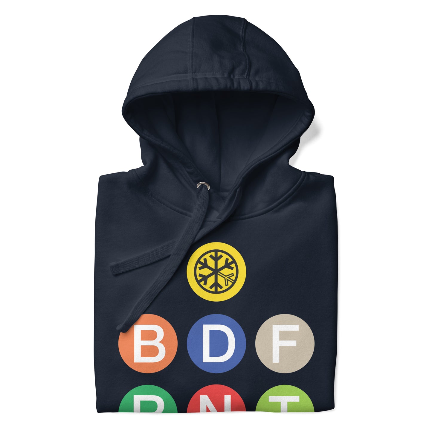 Navy Blazer-BDFRNT NYC Subway Hoodie from B.Different Clothing, folded, graffiti-inspired streetwear