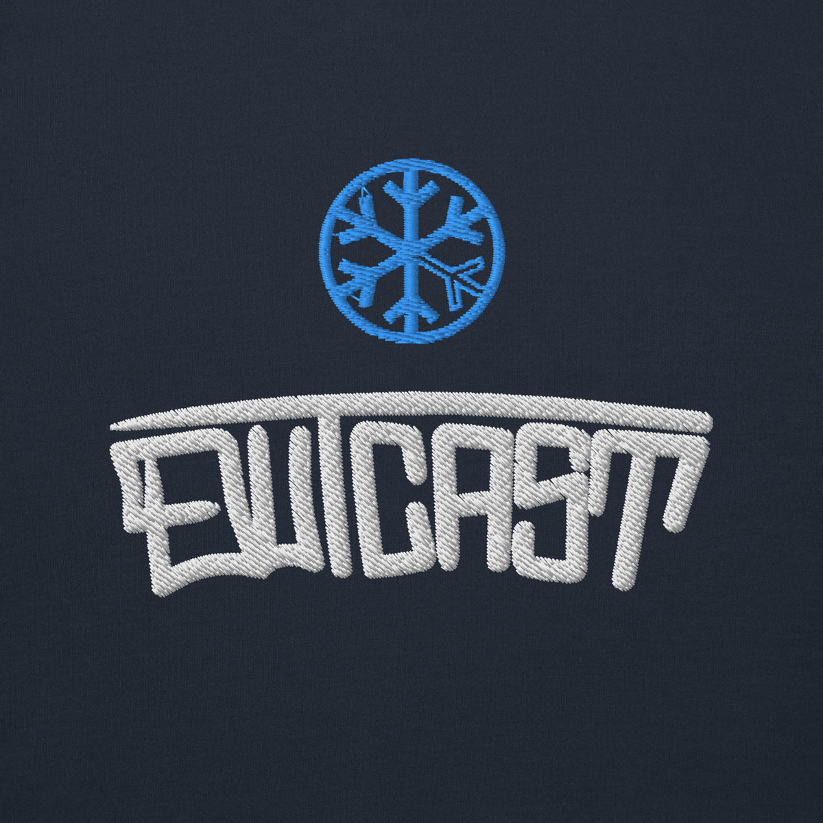 Navy-Outcast Graffiti Tag Hoodie from B.Different Clothing, front graphic, graffiti-inspired streetwear