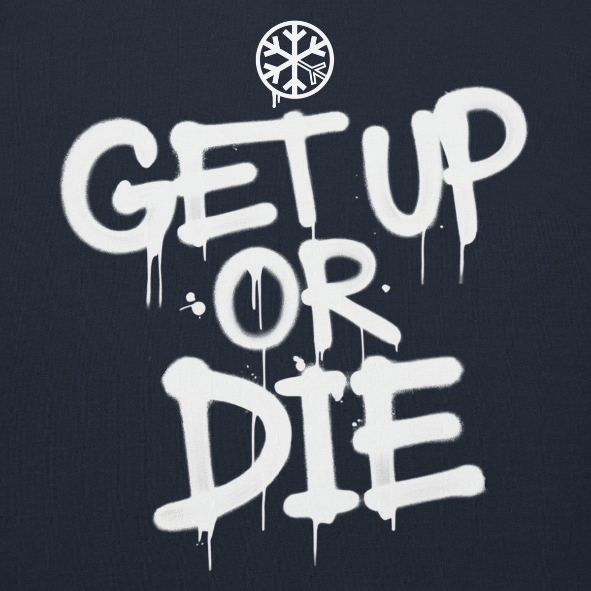 Navy Blazer-Get Up or Die Graffiti Tag Hoodie from B.Different Clothing, front graphic, graffiti-inspired streetwear