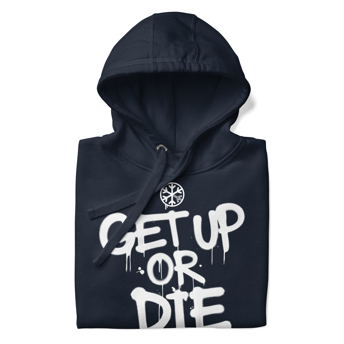Navy Blazer-Get Up or Die Graffiti Tag Hoodie from B.Different Clothing, folded, graffiti-inspired streetwear