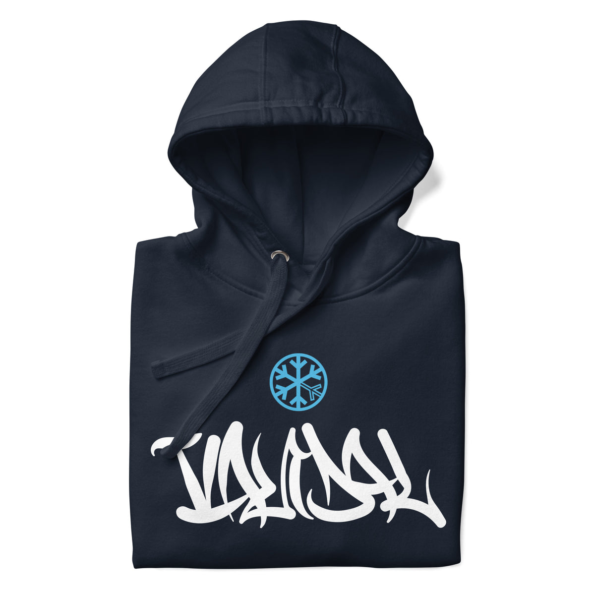 Navy Blazer-Vandal Graffiti Tag Hoodie from B.Different Clothing, folded, graffiti-inspired streetwear