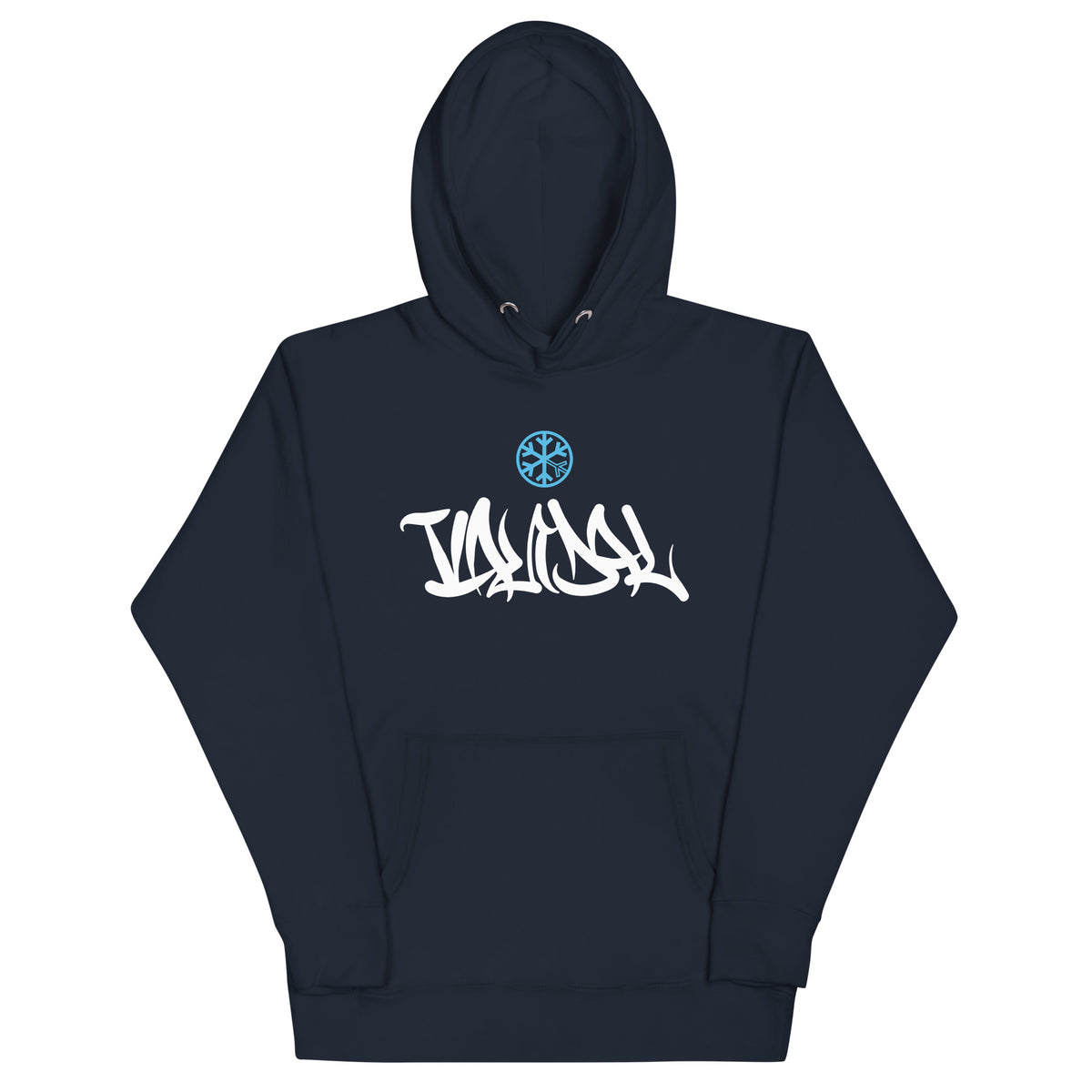 Navy Blazer-Vandal Graffiti Tag Hoodie from B.Different Clothing, front view, graffiti-inspired streetwear