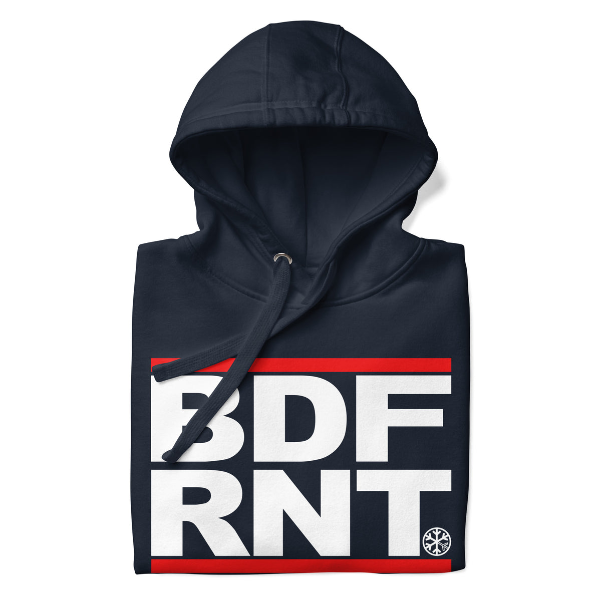 Navy Blazer-BDFRNT OG Logo Hoodie from B.Different Clothing, folded, graffiti-inspired streetwear
