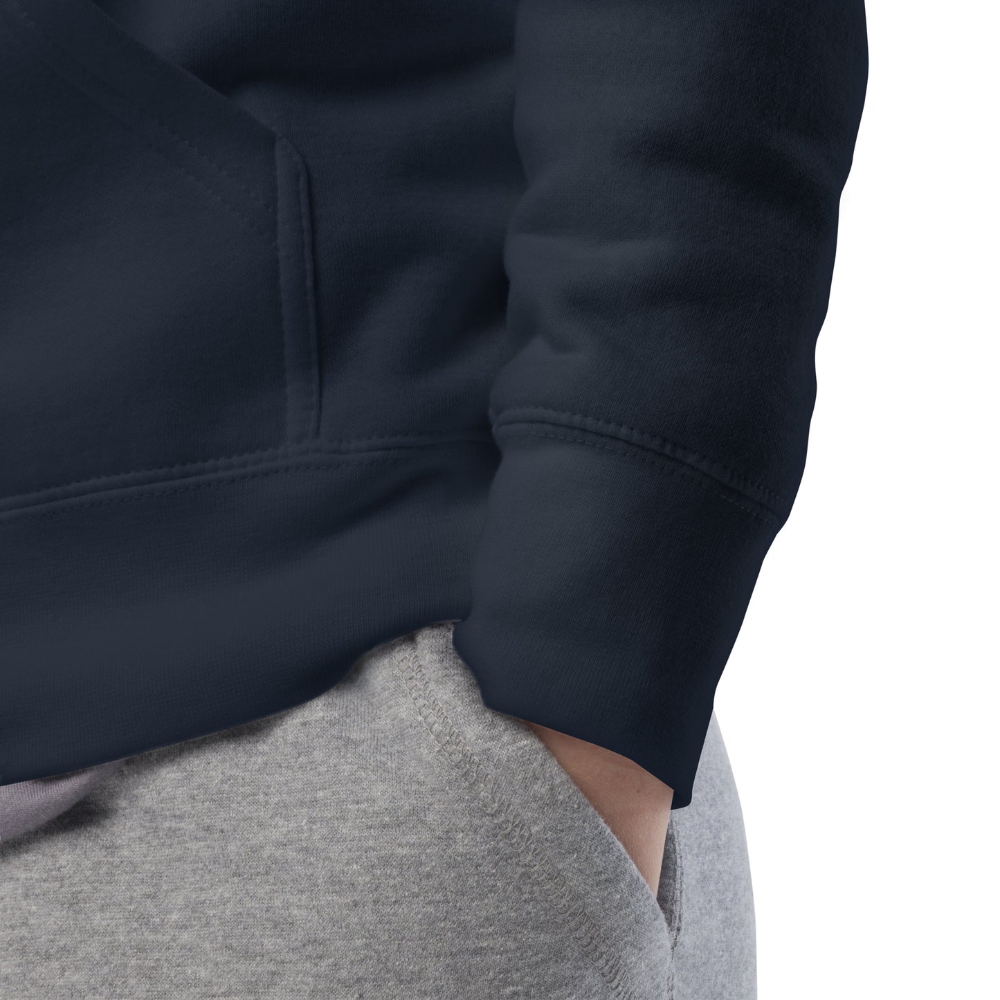 Navy Blazer-BDFRNT NYC Subway Hoodie from B.Different Clothing, detail, graffiti-inspired streetwear