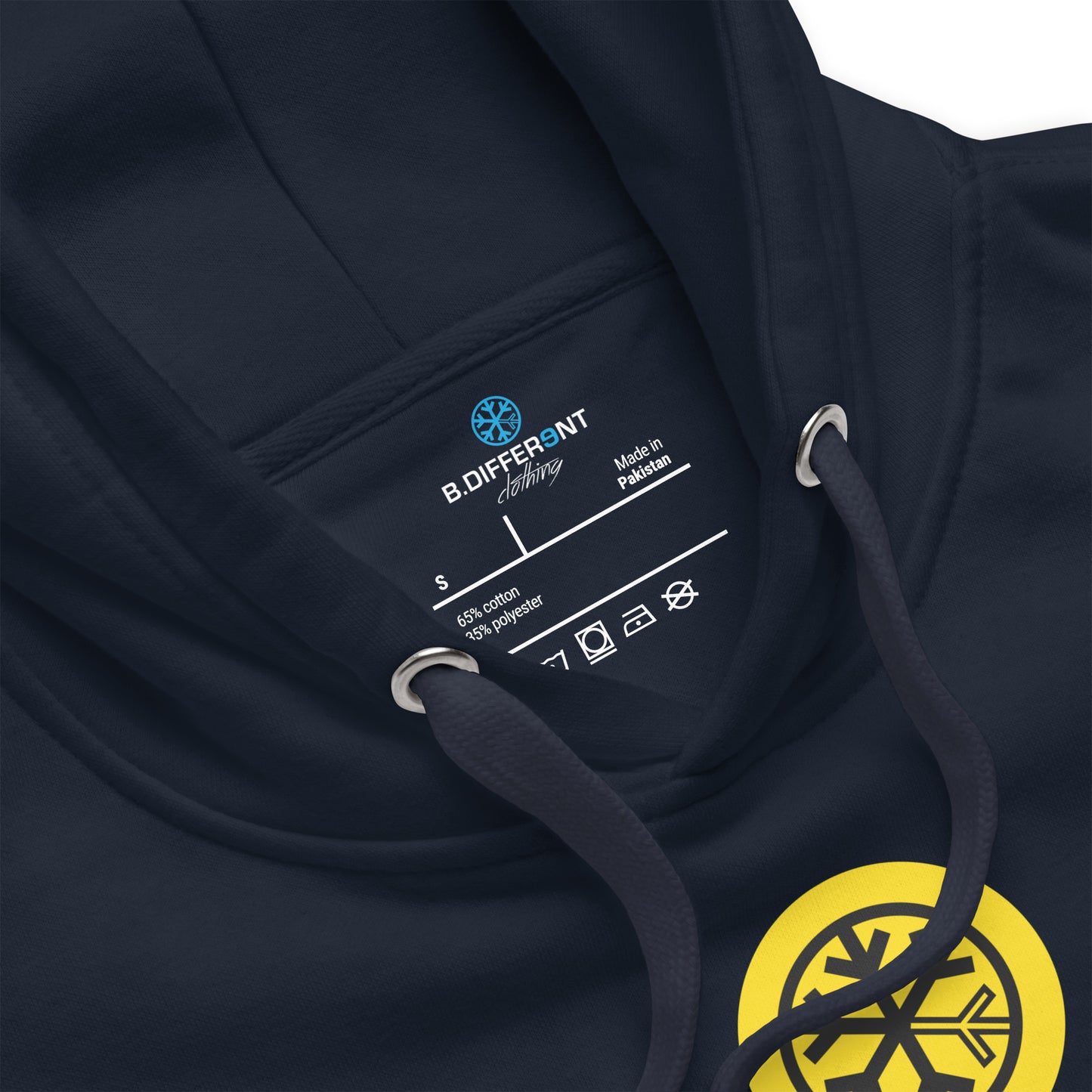 Navy Blazer-BDFRNT NYC Subway Hoodie from B.Different Clothing, collar, graffiti-inspired streetwear