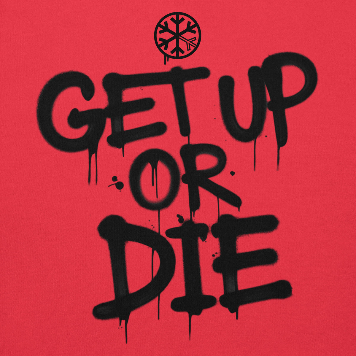 Team Red-Get Up or Die Graffiti Tag Hoodie from B.Different Clothing, front graphic, graffiti-inspired streetwear